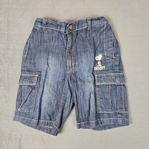 Peanuts Shorts Youth Girls Kids‎ Embroidered Blue Jean Denim Snoopy Cartoons